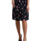 Eleganter knielanger A-Linien-Rock mit Blumenmuster