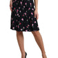 Eleganter knielanger A-Linien-Rock mit Blumenmuster