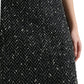 Elegante minigonna a vita alta in tweed