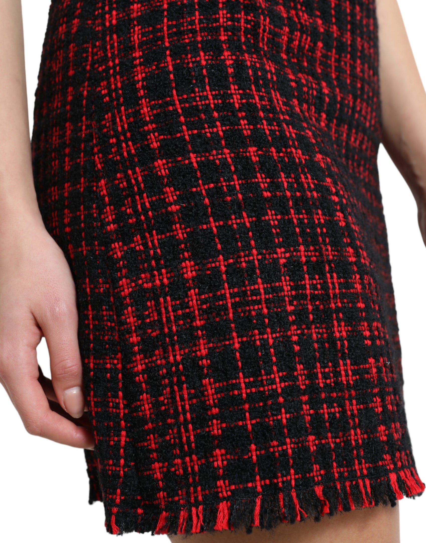 Gonna corta a vita alta in tartan stuzzicante