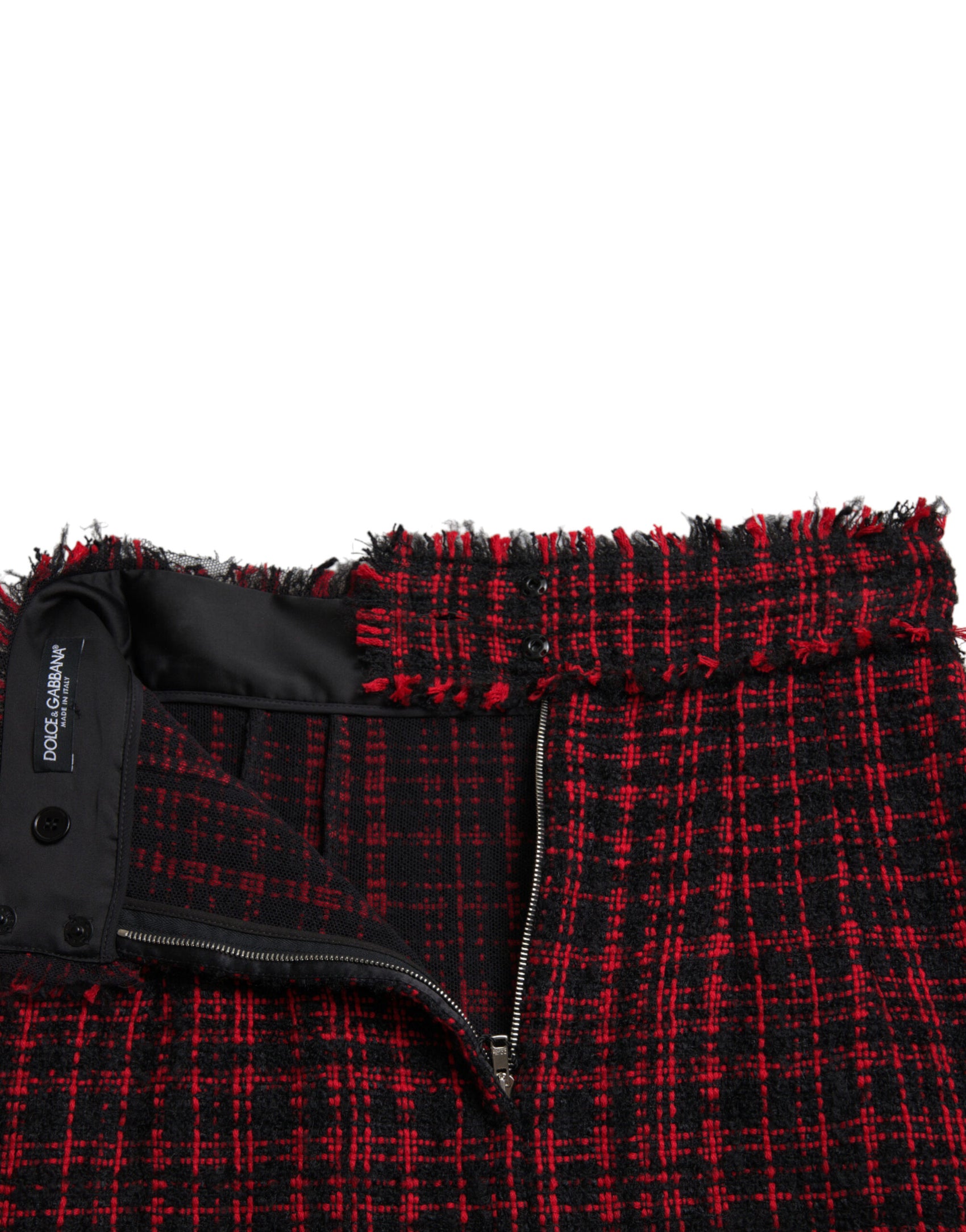 Gonna corta a vita alta in tartan stuzzicante