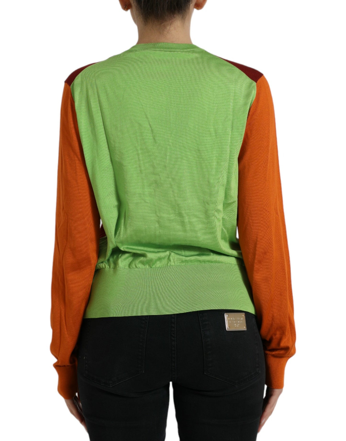 Cardigan in seta con bottoni sul davanti in mix marrone