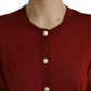 Cardigan in seta con bottoni sul davanti in mix marrone