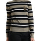 Maglione a collo alto in lana a righe multicolor