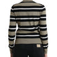 Maglione a collo alto in lana a righe multicolor