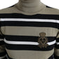 Maglione a collo alto in lana a righe multicolor