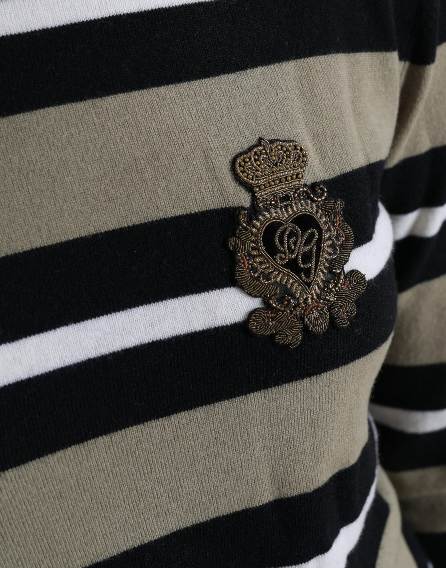 Maglione a collo alto in lana a righe multicolor