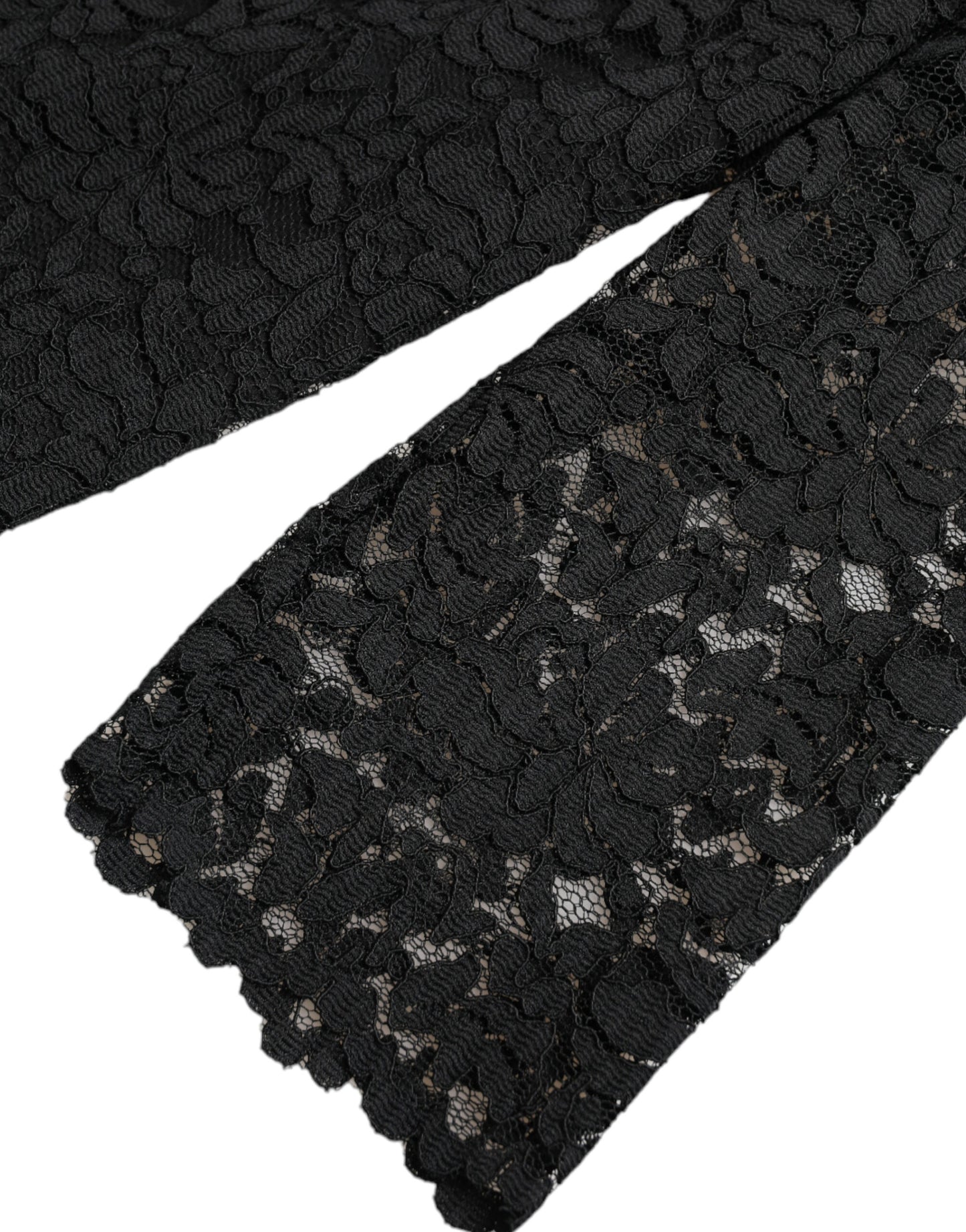 Elegante top a maniche lunghe in pizzo floreale