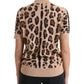 Elegante dolcevita in lana con motivo leopardato beige