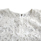 Dolce & Gabbana White Floral Lace Cotton Round Neck Blouse Top