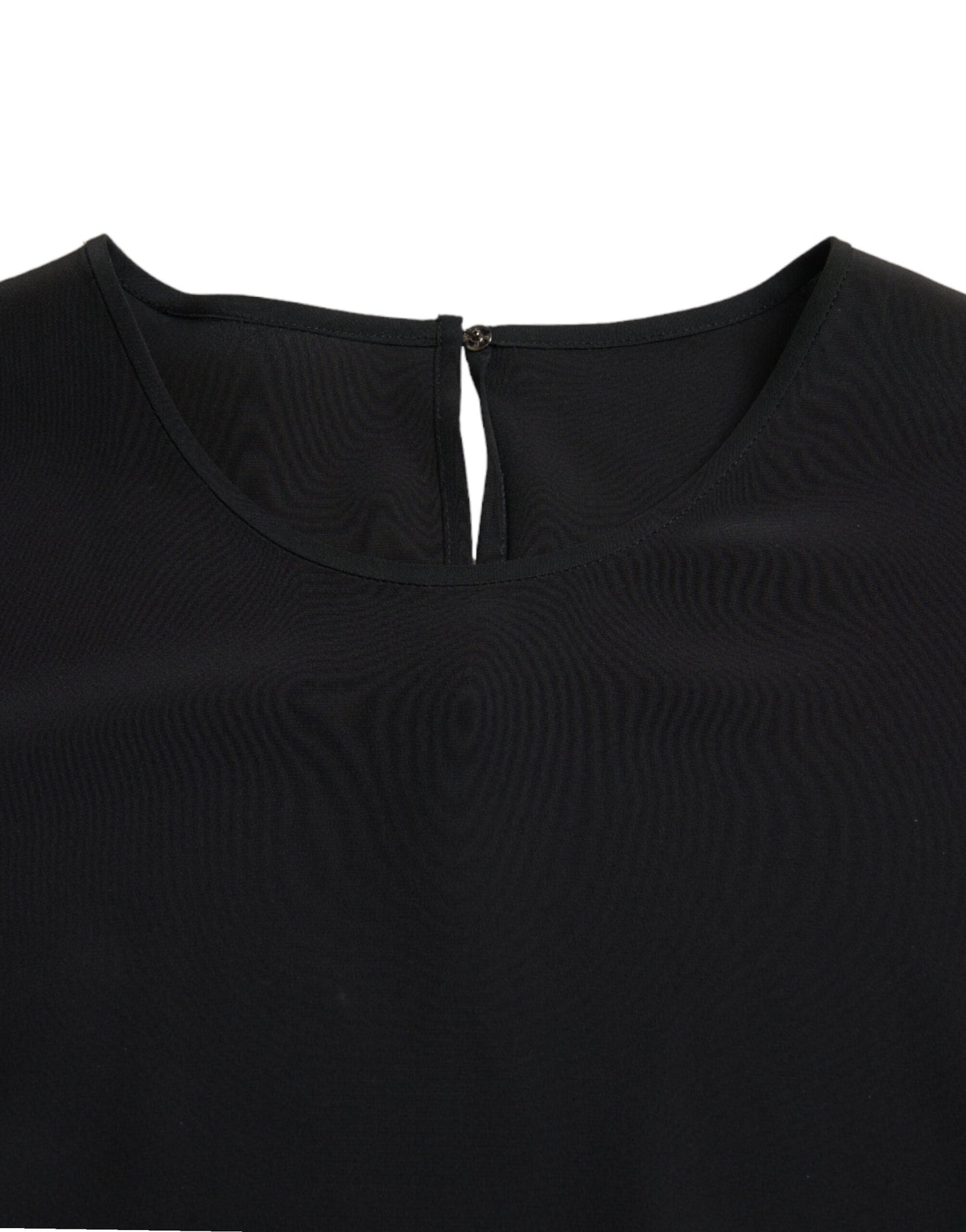 Elegante camicetta in misto seta con scollo rotondo