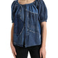 Elegante camicetta in cotone denim