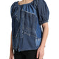 Elegante camicetta in cotone denim
