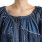 Elegante camicetta in cotone denim