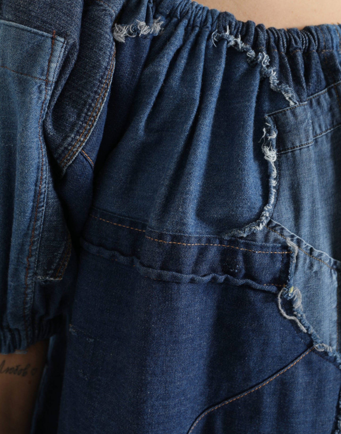 Elegante camicetta in cotone denim