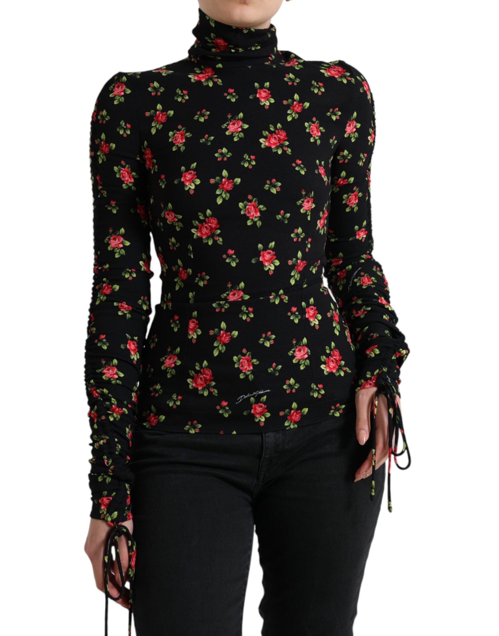 Elegante top in misto seta floreale