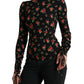 Elegante top in misto seta floreale