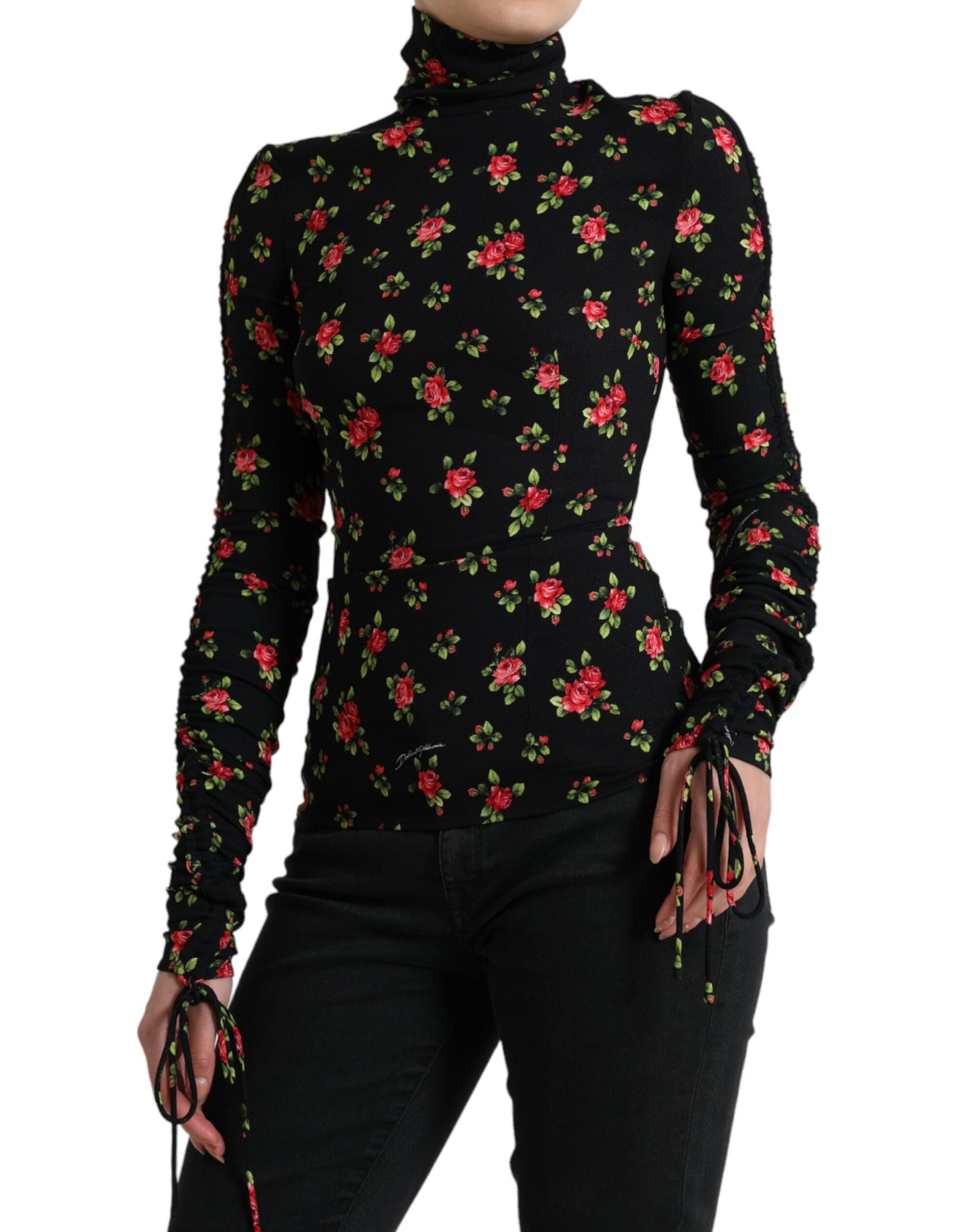 Elegante top in misto seta floreale