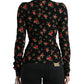 Elegante top in misto seta floreale