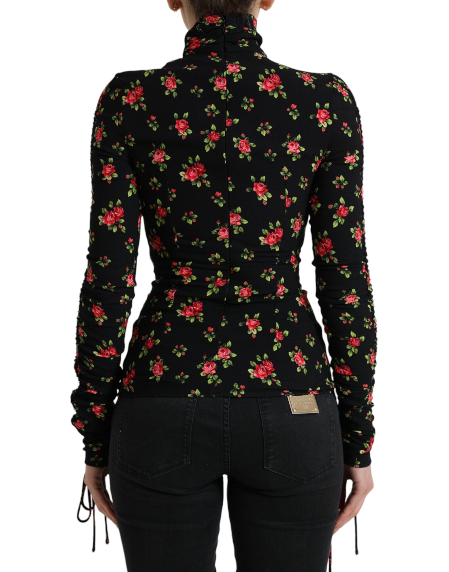 Elegante top in misto seta floreale