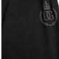 Eleganti jogger in cotone nero con ricamo del logo