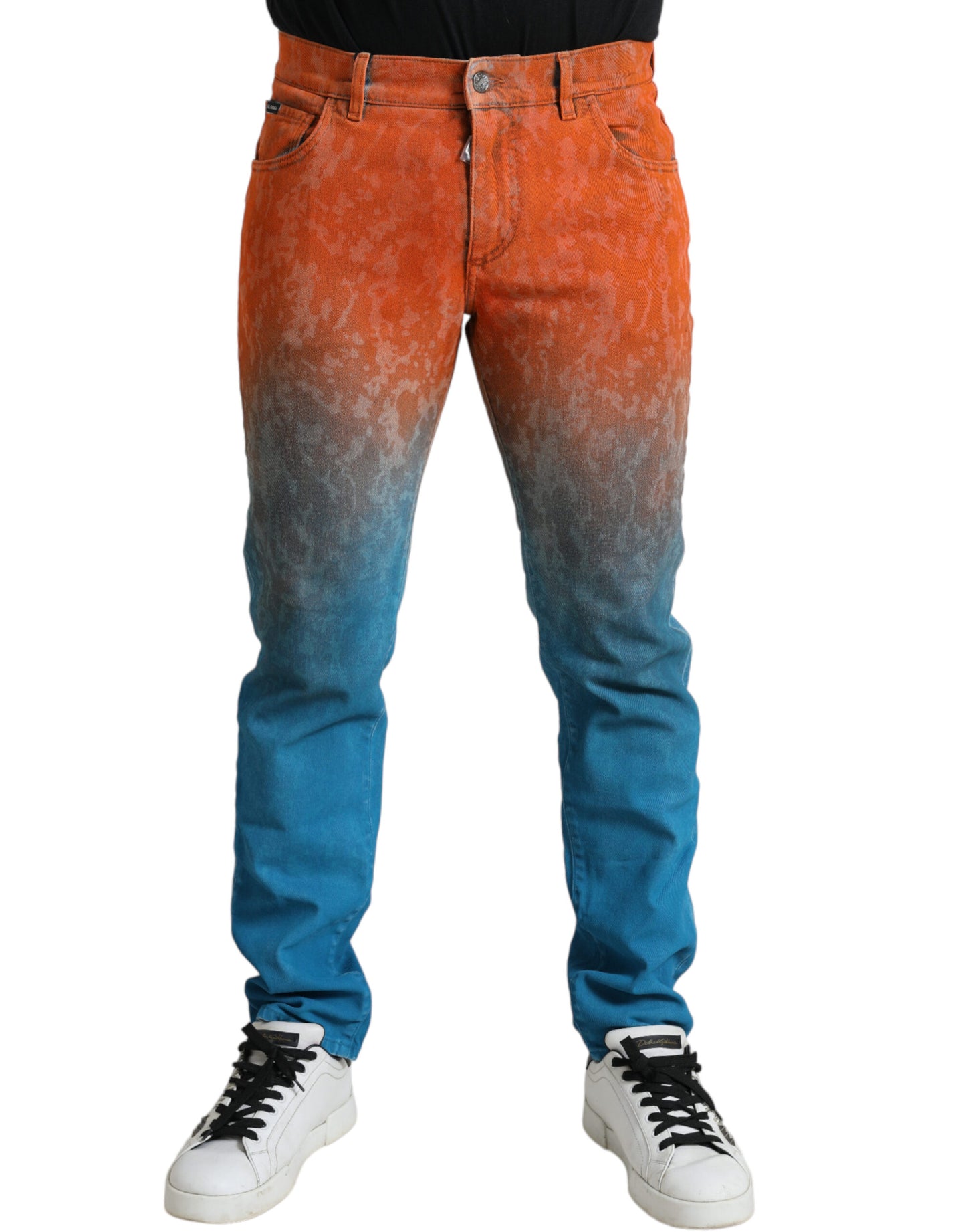 Jeans skinny in denim con effetto sfumato ed eleganti