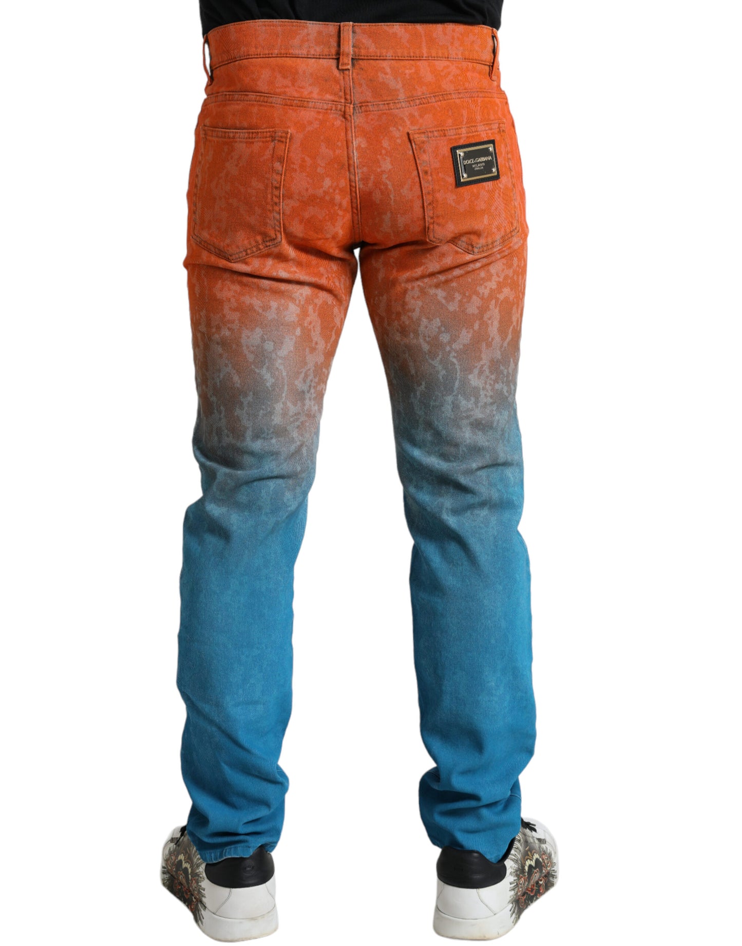 Jeans skinny in denim con effetto sfumato ed eleganti