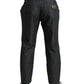 Jeans larghi in denim con stampa tigre multicolore