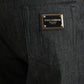 Jeans larghi in denim con stampa tigre multicolore