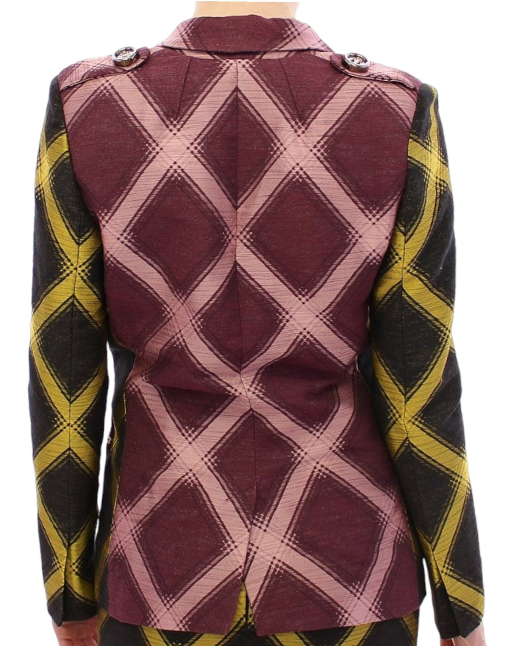 Blazer elegante a quadri viola