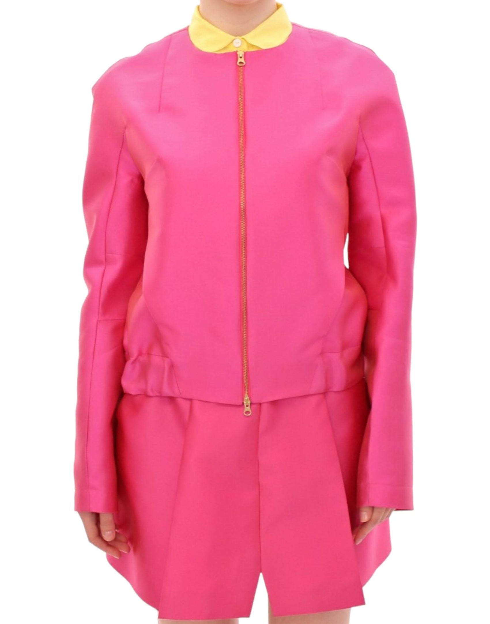 Elegante rosafarbene Jacke aus Seidenmischung
