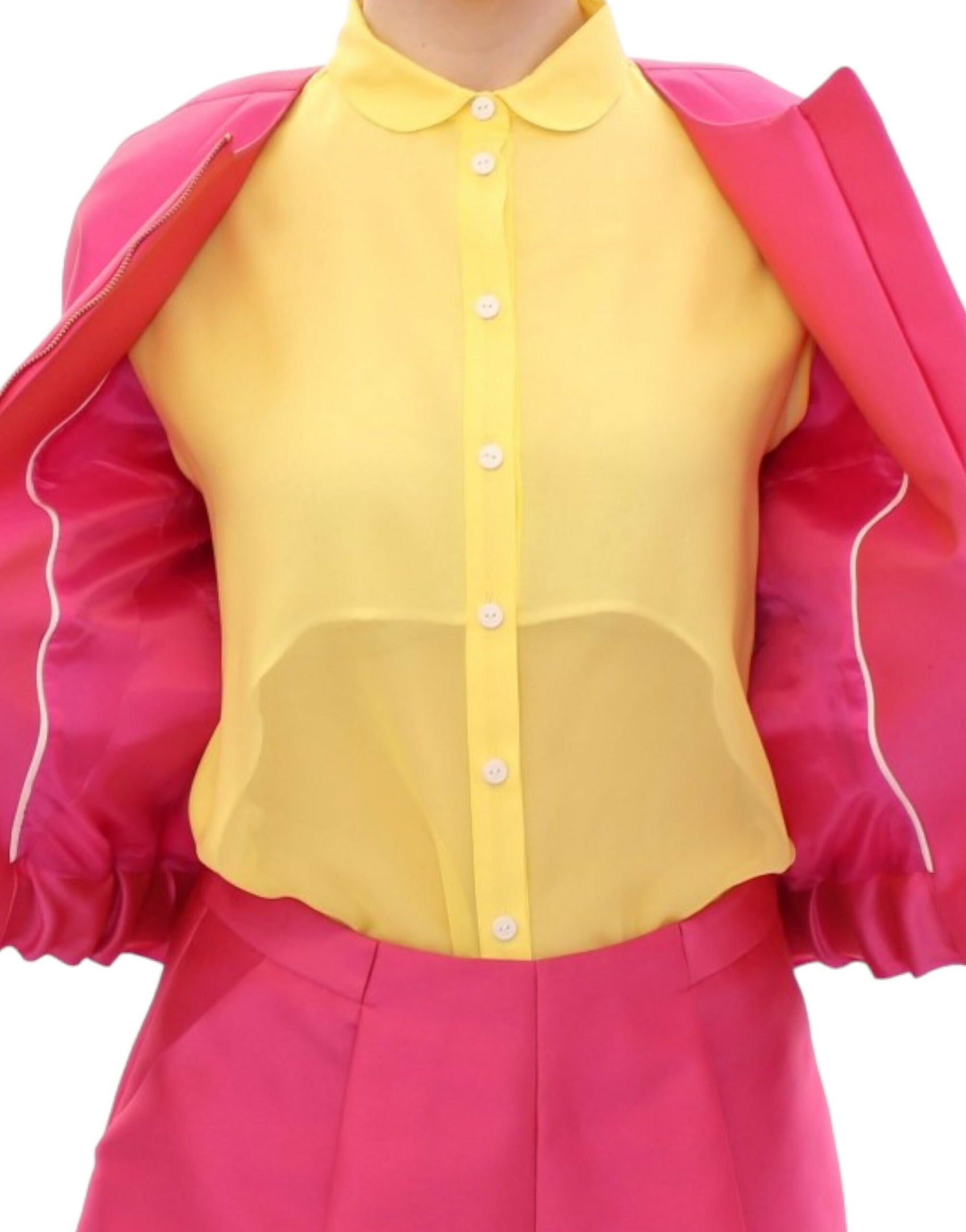 Elegante rosafarbene Jacke aus Seidenmischung