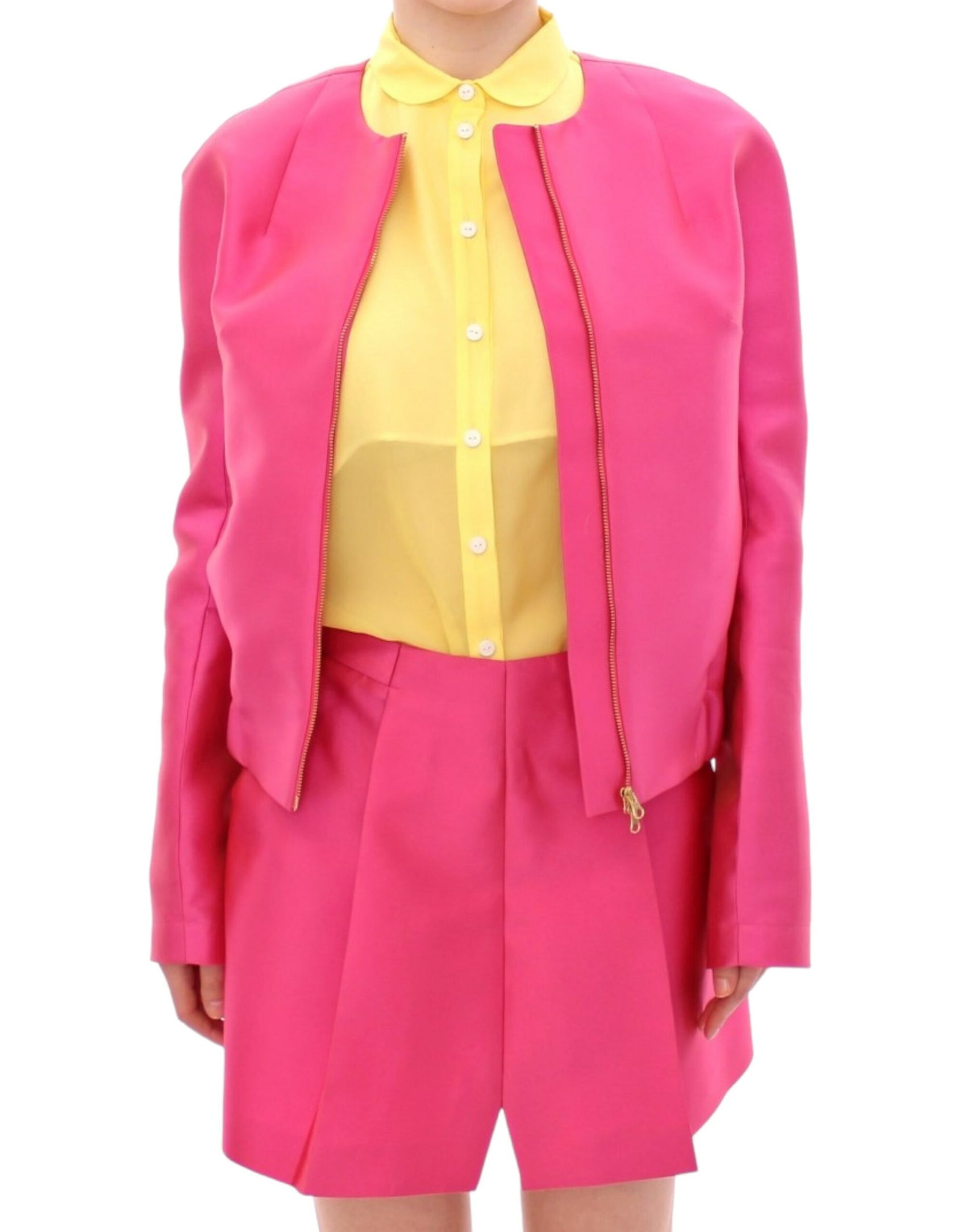 Elegante rosafarbene Jacke aus Seidenmischung