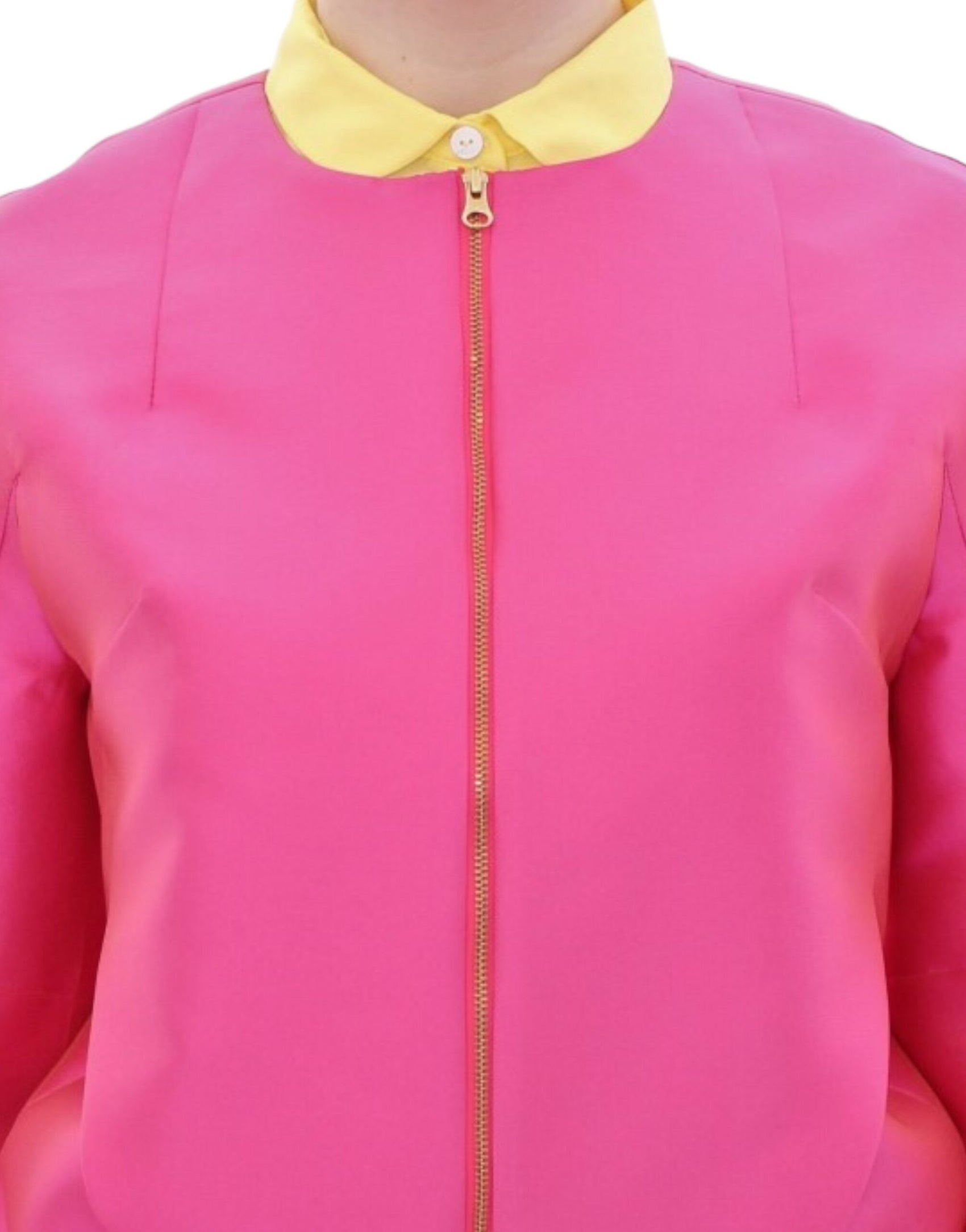 Elegante rosafarbene Jacke aus Seidenmischung