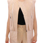 Exquisite Beige Brocade Sleeveless Jacket Vest