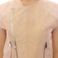 Exquisite Beige Brocade Sleeveless Jacket Vest