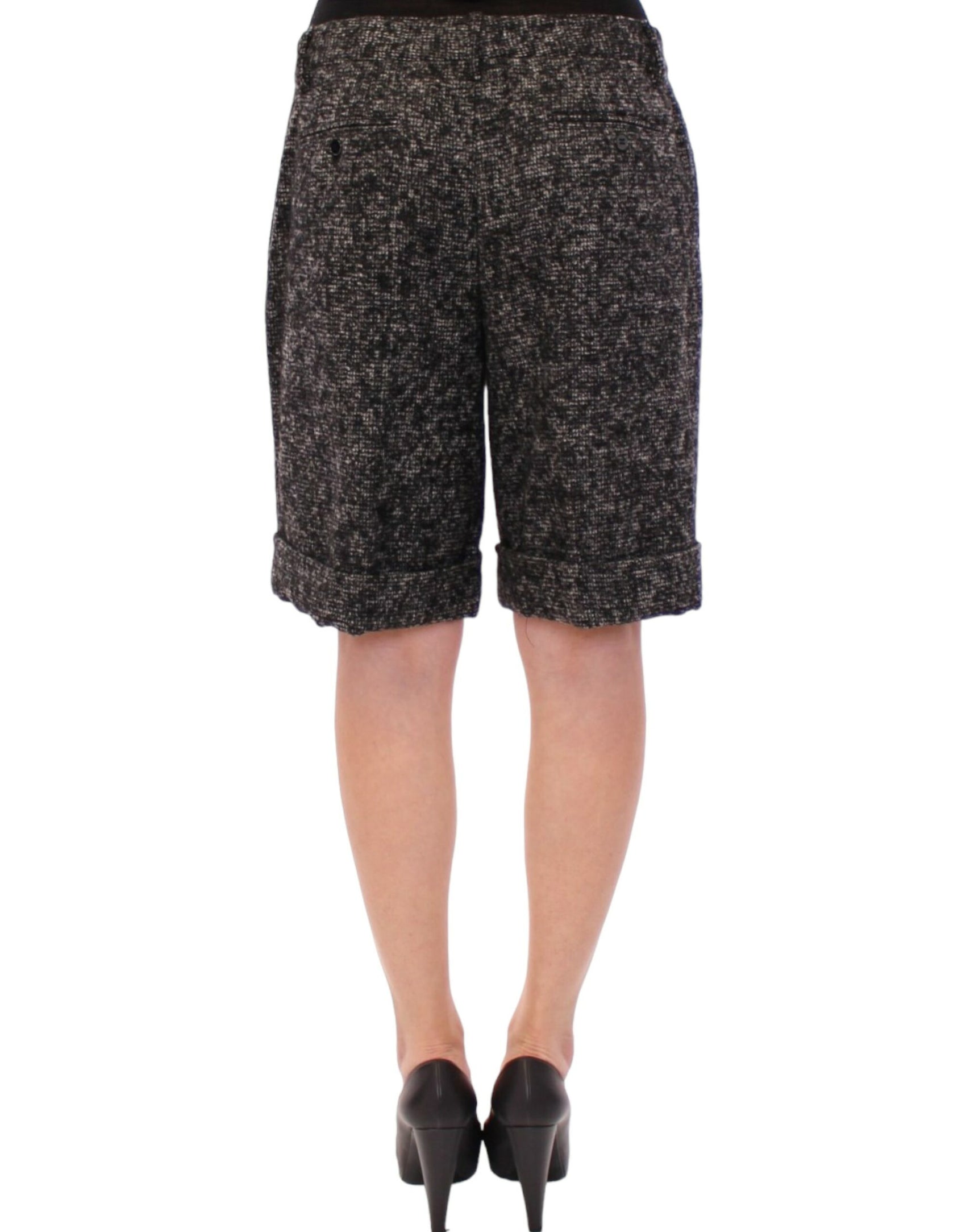 Elegante Shorts aus grauer Alpaka-Mischung