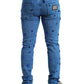 Skinny-Jeans mit Kristallverzierung