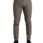 Elegante braune Skinny-Hose aus Baumwoll-Stretch