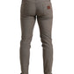 Elegante braune Skinny-Hose aus Baumwoll-Stretch