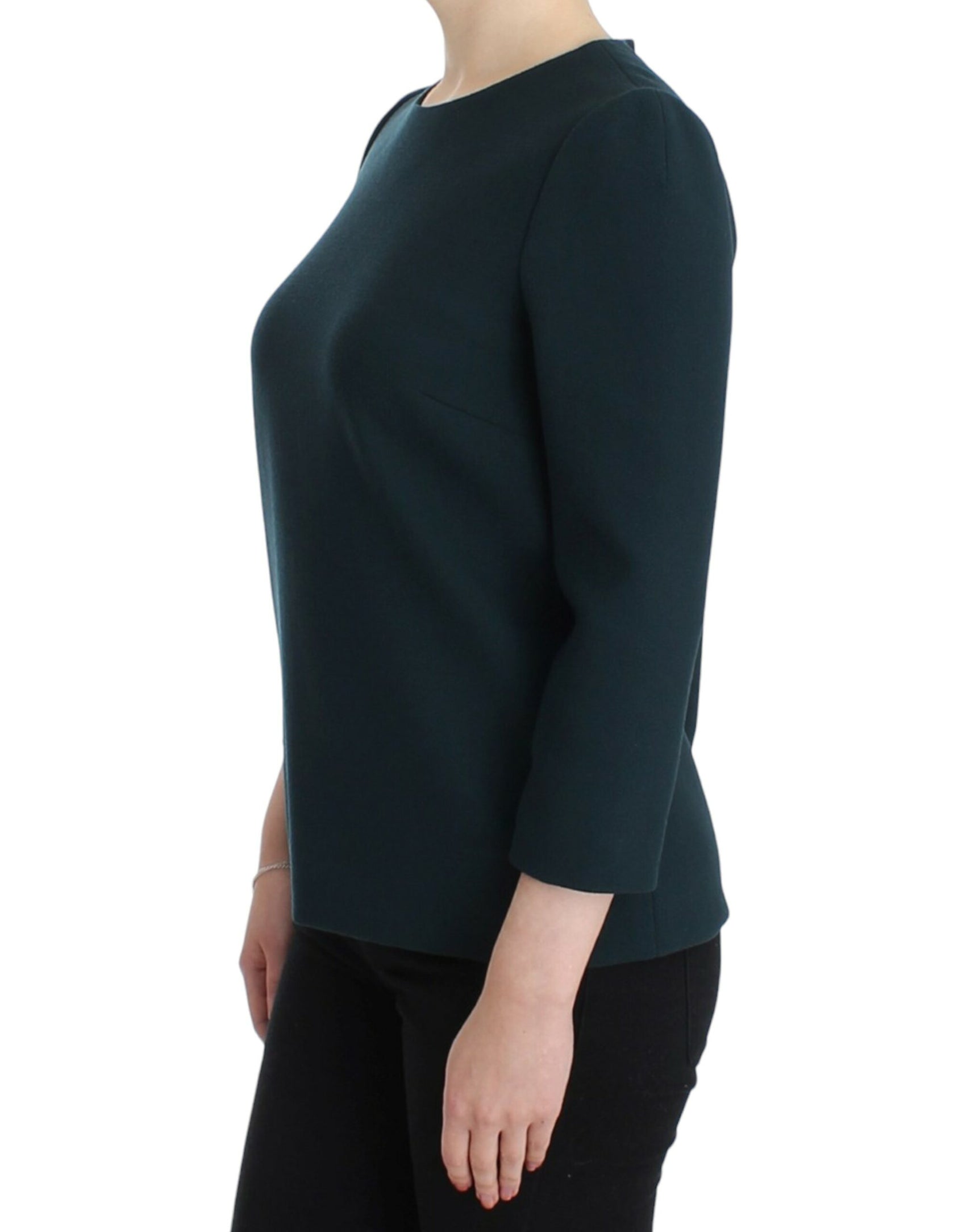 Bluse aus Woll-Seiden-Mix in Grün von Enchanted Sicily