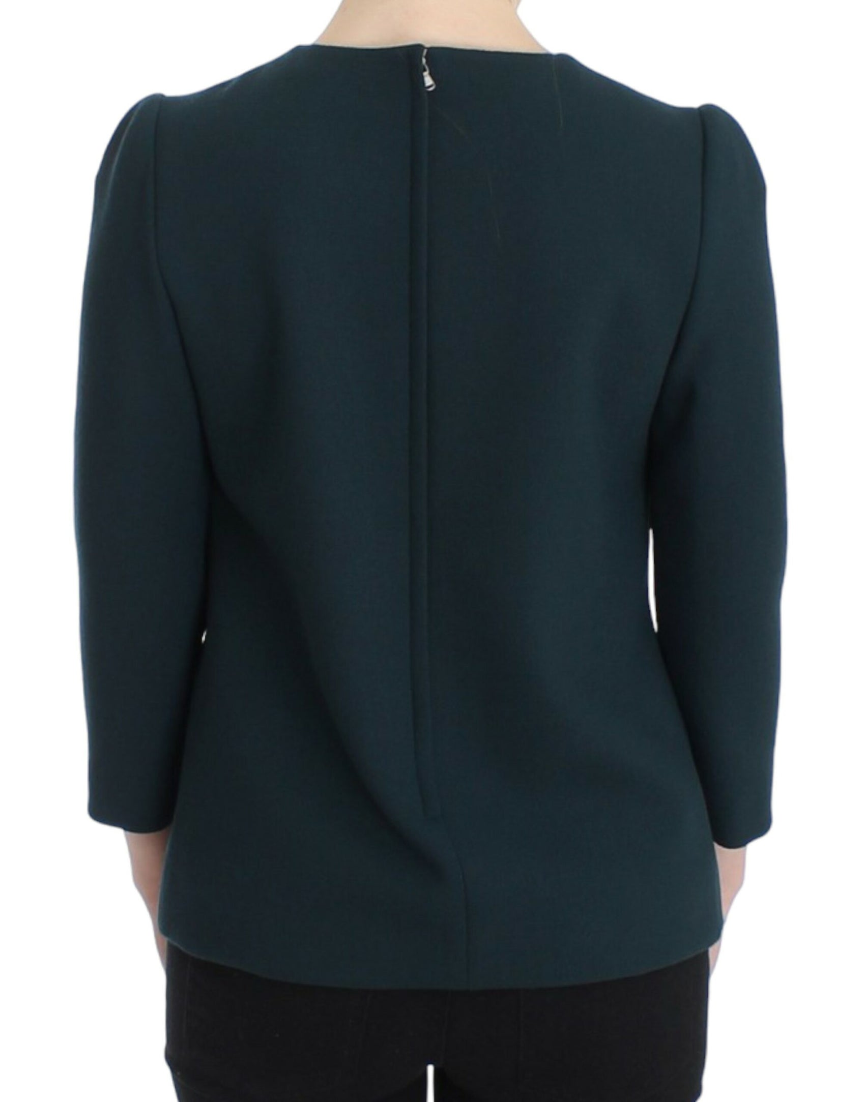 Bluse aus Woll-Seiden-Mix in Grün von Enchanted Sicily