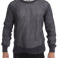Eleganter Rundhals-Netzpullover in Hellviolett