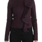 Elegant Purple Cotton Blend Blazer