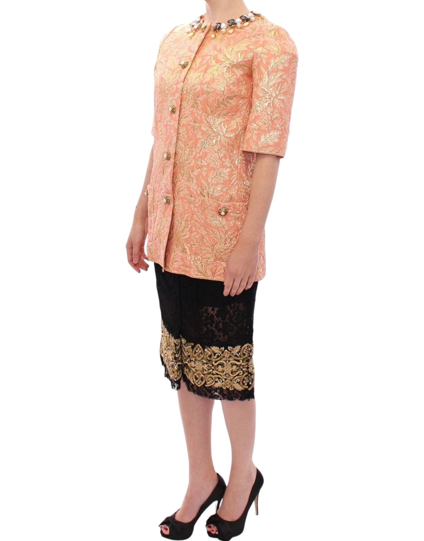 Exclusive Crystal Brocade Coat Jacket