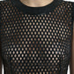 Dolce & Gabbana Black Sequined Sleeveless Mesh Layered Gown Dress
