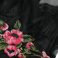 Dolce & Gabbana Black Floral Embroidery Mesh Tulle Gown Dress