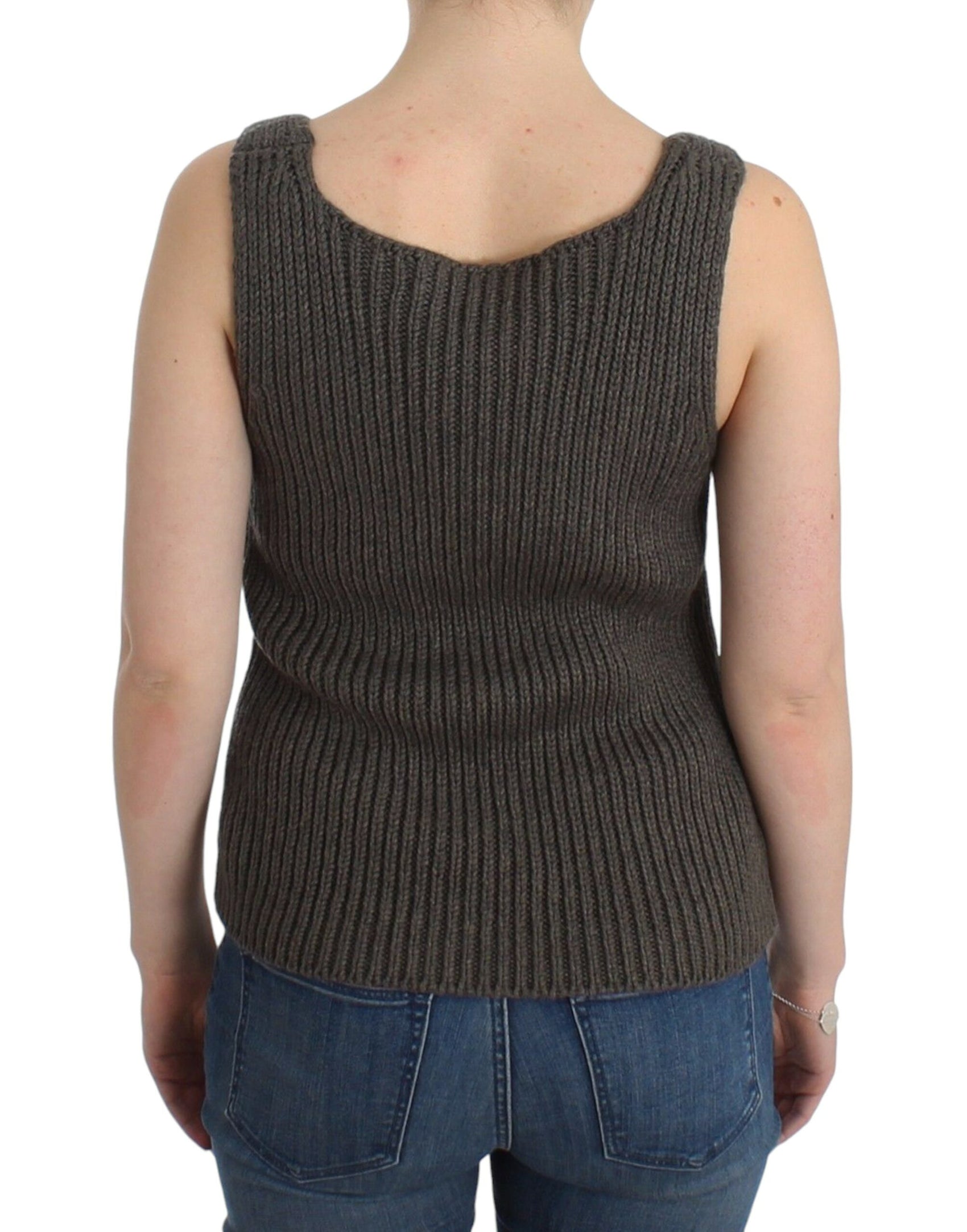 Schickes graues Stricktop mit Rundhalsausschnitt