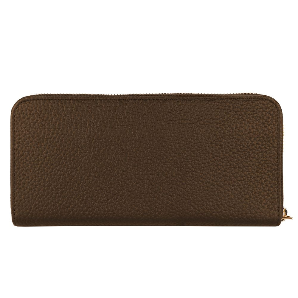 Exquisite Lederbrieftasche mit Reißverschluss in Braun