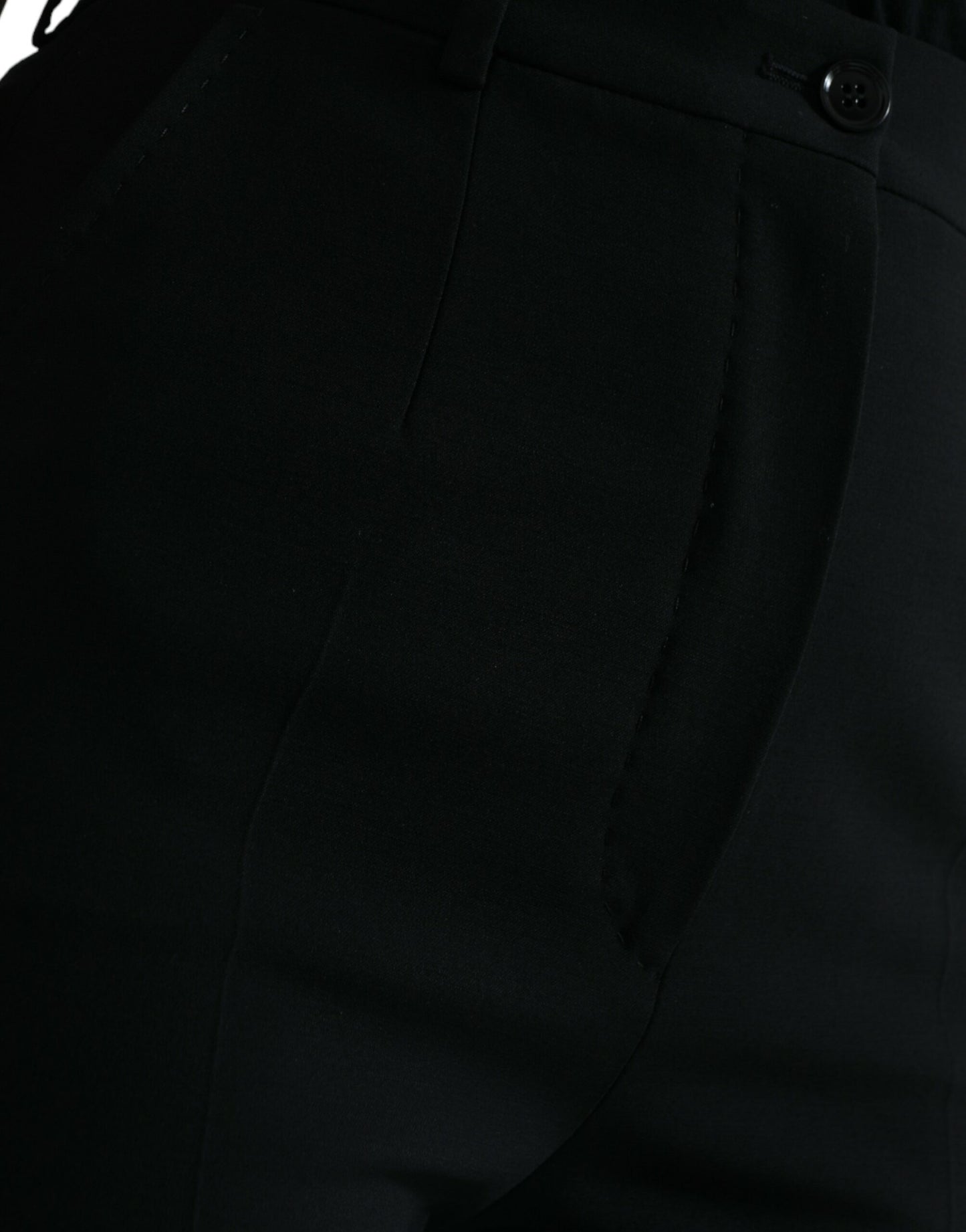 Pantaloni eleganti in lana affusolati a vita alta